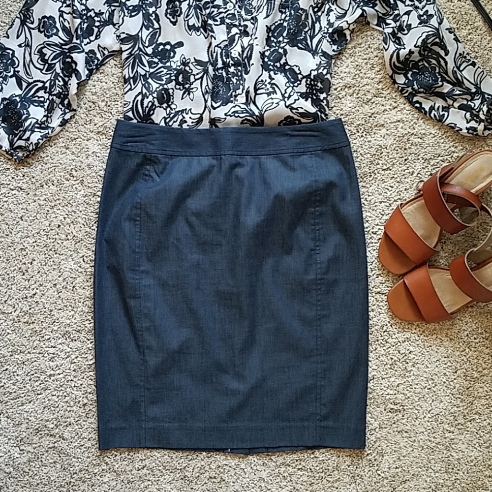 Loft Stretchy Demin Pencil Skirt